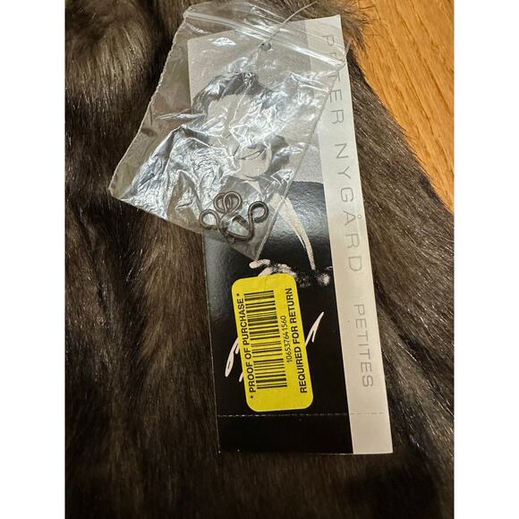 Peter Nygård Faux Fur Hooded Vest Terra Brown Size 4P NWT - Picture 4 of 9